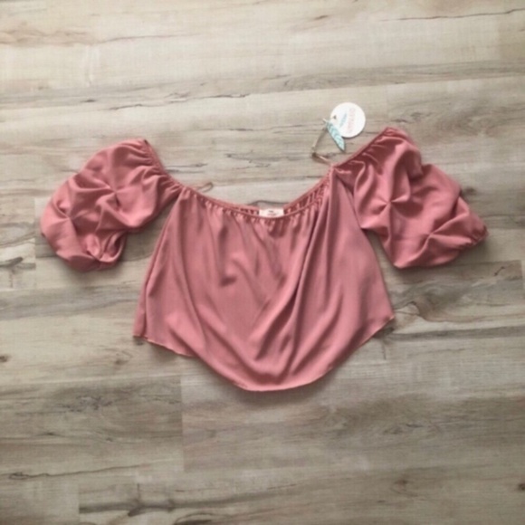 BNWT Hummingbird Elegant Pink Off-Shoulder Top - Picture 1 of 5